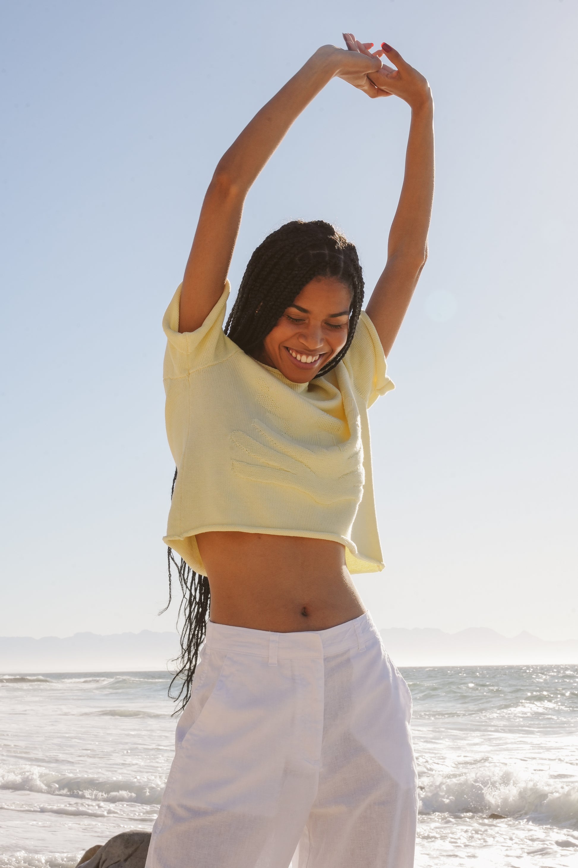 Aloe Knitted Tee - Butter Yellow