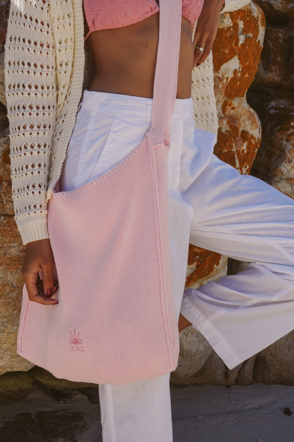 Aloe Knitted Tote - Pink