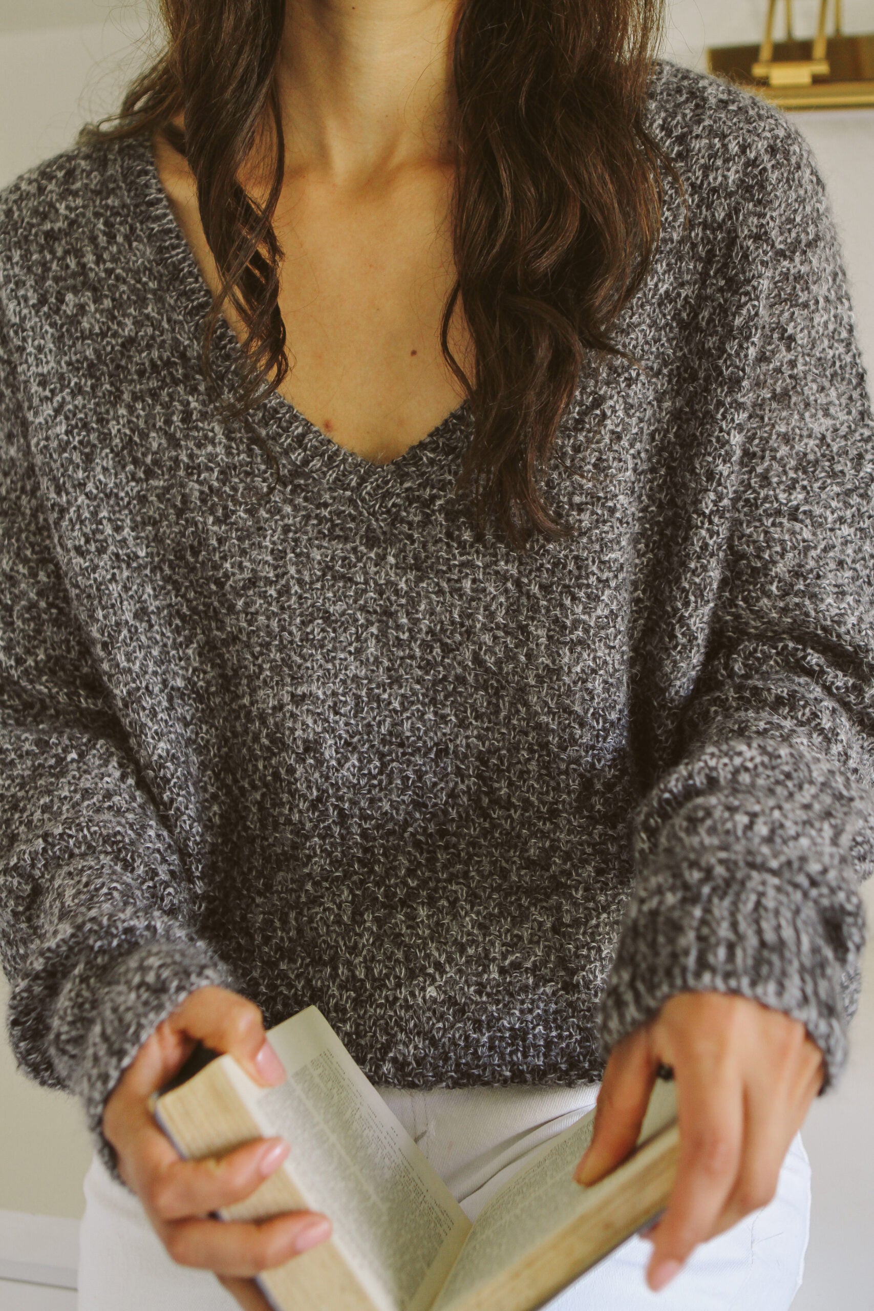 BENNETT MOSS STITCH JUMPER - GRANITE