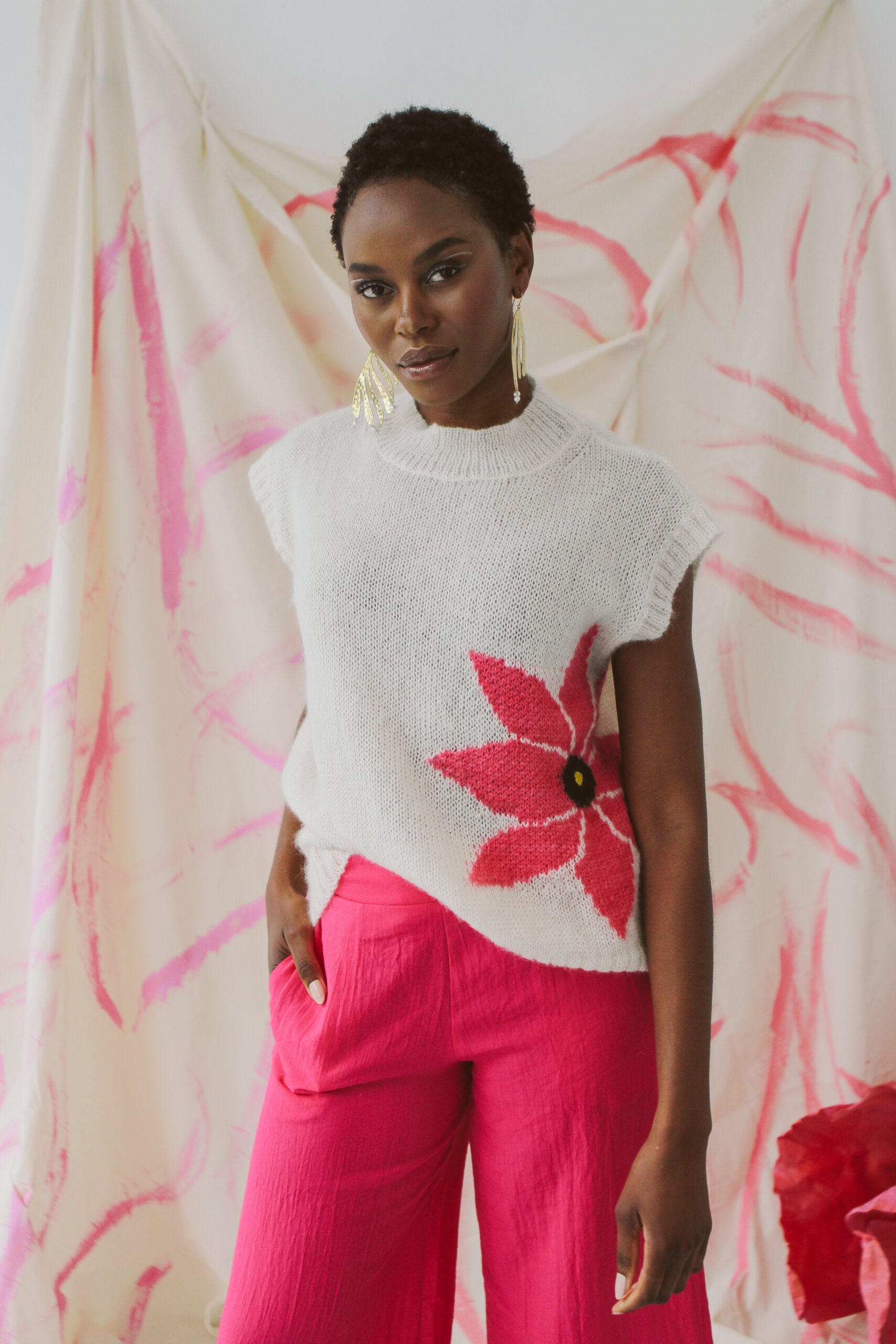 CAMILLE BLOOM KNIT VEST