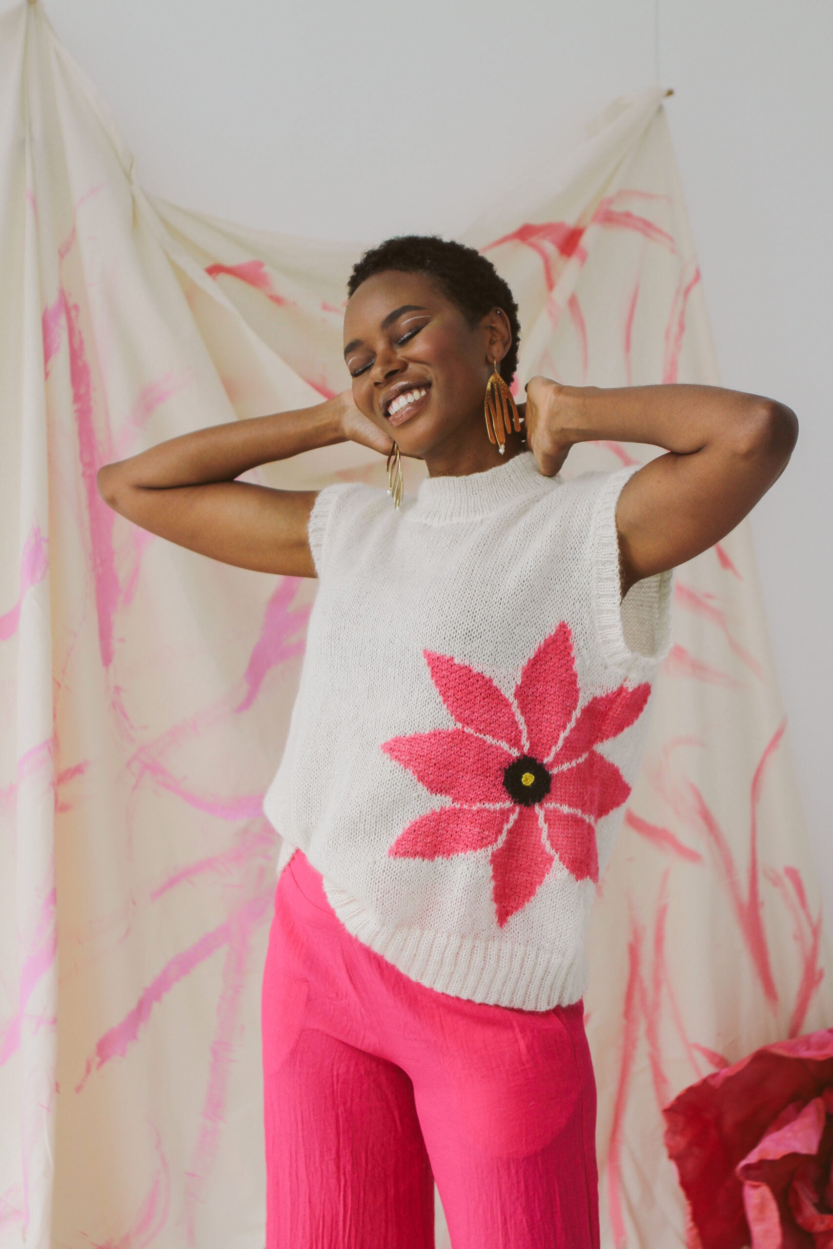 CAMILLE BLOOM KNIT VEST