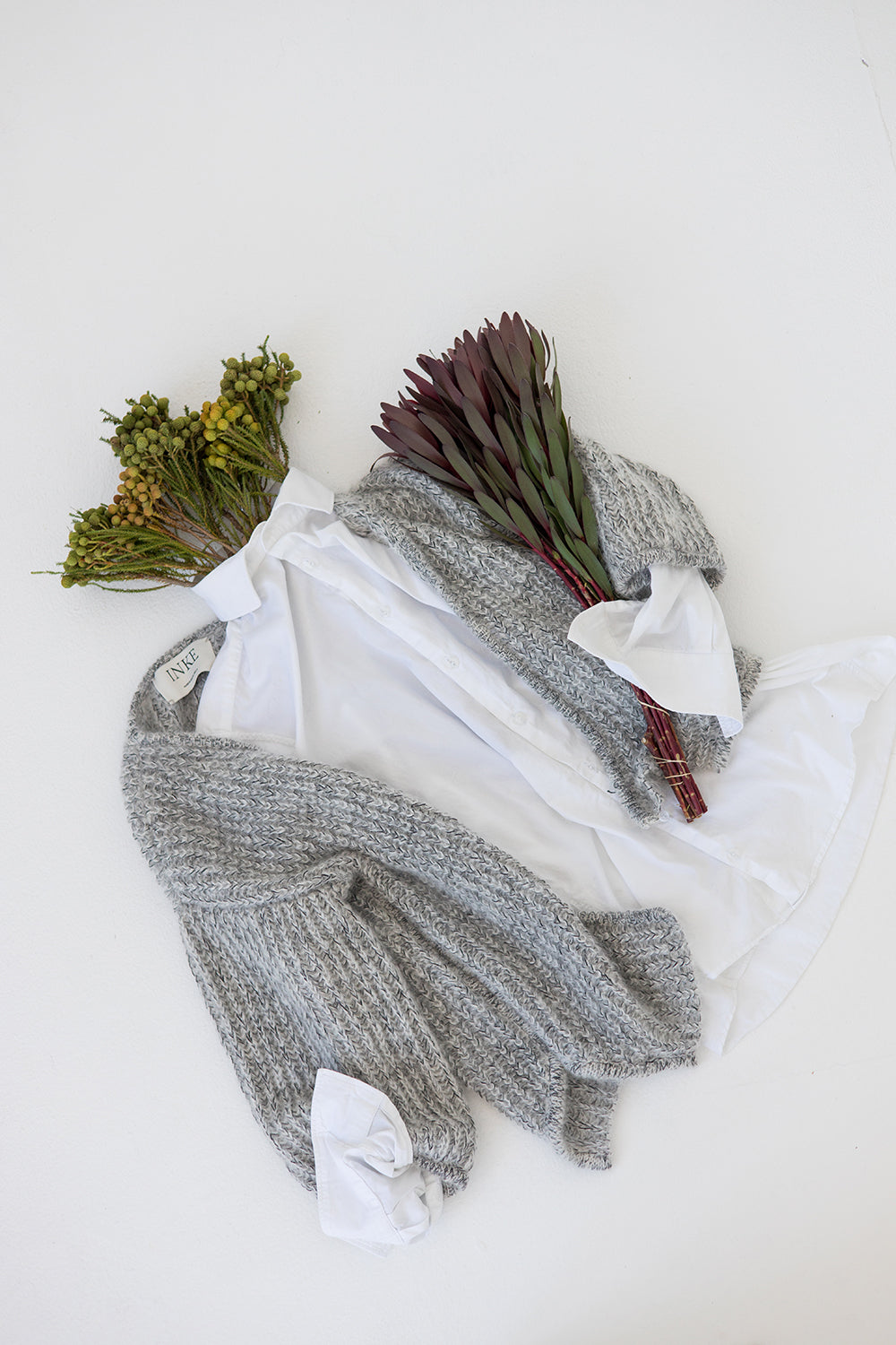 Eraya Upcycled Mohair Knit Cardigan - Grey